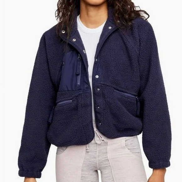 FP Movement by Free People Jackets & Blazers - Free People Movement Navy Fleece Jacket